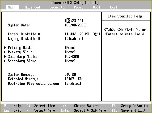 Jak wejść w BIOS w IBM